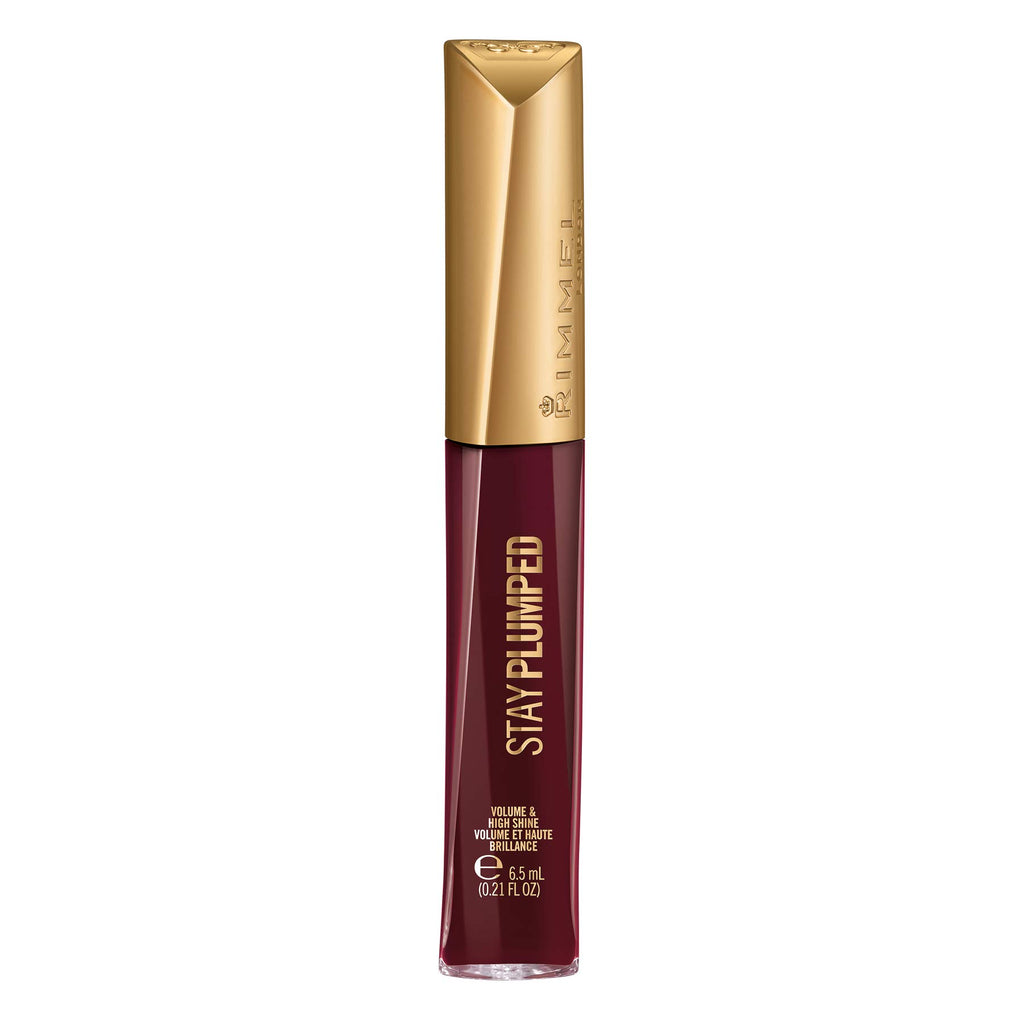 Rimmel Stay Plumped Lip Gloss, 841 Bittersweet Plum, Shelf Pack of 2