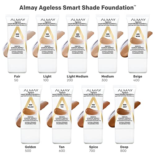 Anti-Aging Foundation by Almay, Smart Shade Face Makeup with Hyaluronic Acid