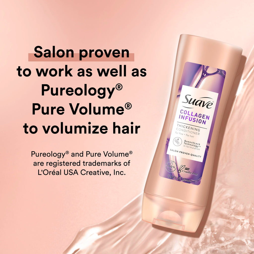 Suave Professionals Thickening Conditioner Collagen Infusion For Fine to Flat Hair Conditioner for Volume
