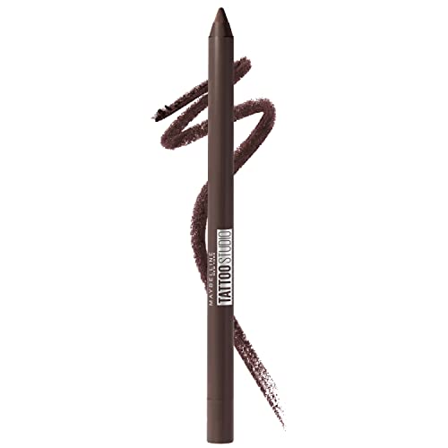 MAYBELLINE New York Tattoo Studio Long Lasting Sharpenable Eyeliner Pencil Glide on Smooth Gel Pigments with 36 Hour Wear Waterproof