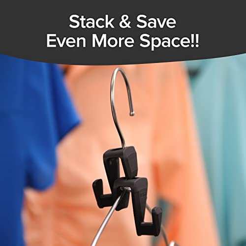 Original AS-SEEN-ON-TV Ruby Space Triangles, 6 Pack, Ultra- Premium Hanger Hooks Triple Closet Space 108 PC Value Pack, Black