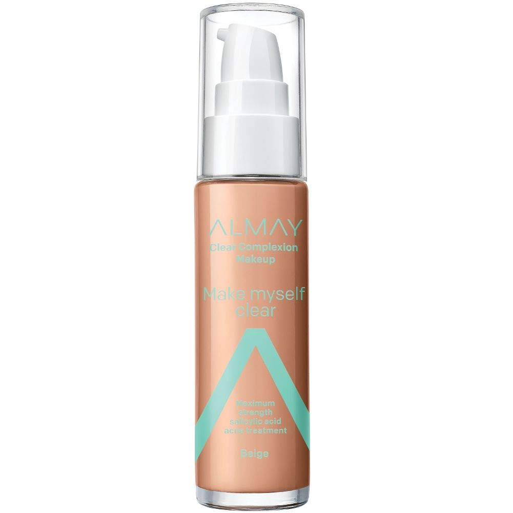 Foundation by Almay, Acne Face Makeup with Salicylic Acid, Face Makeup with Skincare Ingredients, Matte Finish, Hypoallergenic, Cruelty Free, Dermatologist Tested Foundation