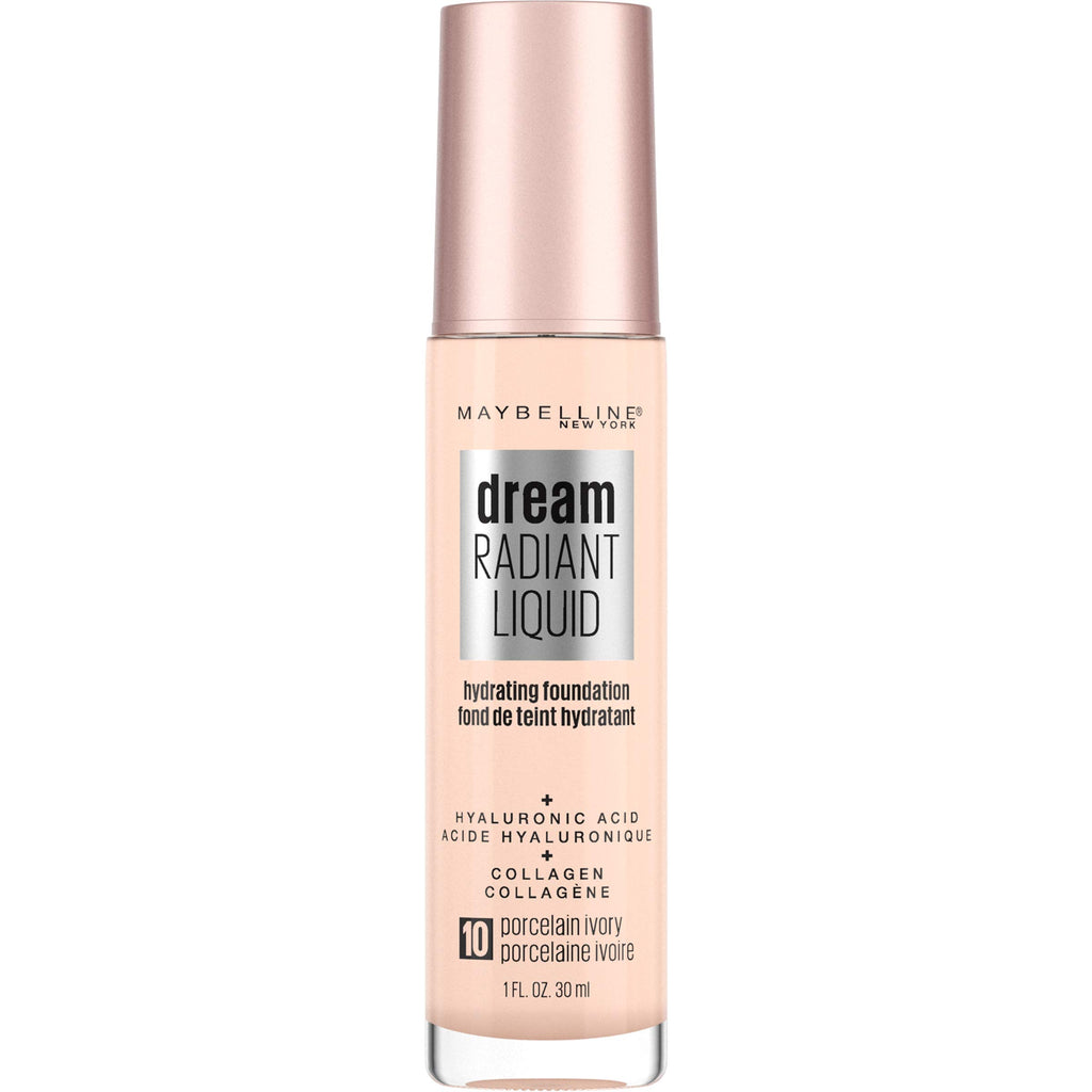 Maybelline dream Radiant Liquid Medium Coverage Hydrating Makeup, Lightweight Liquid Foundation, Alabaster, 1 Fl. Oz