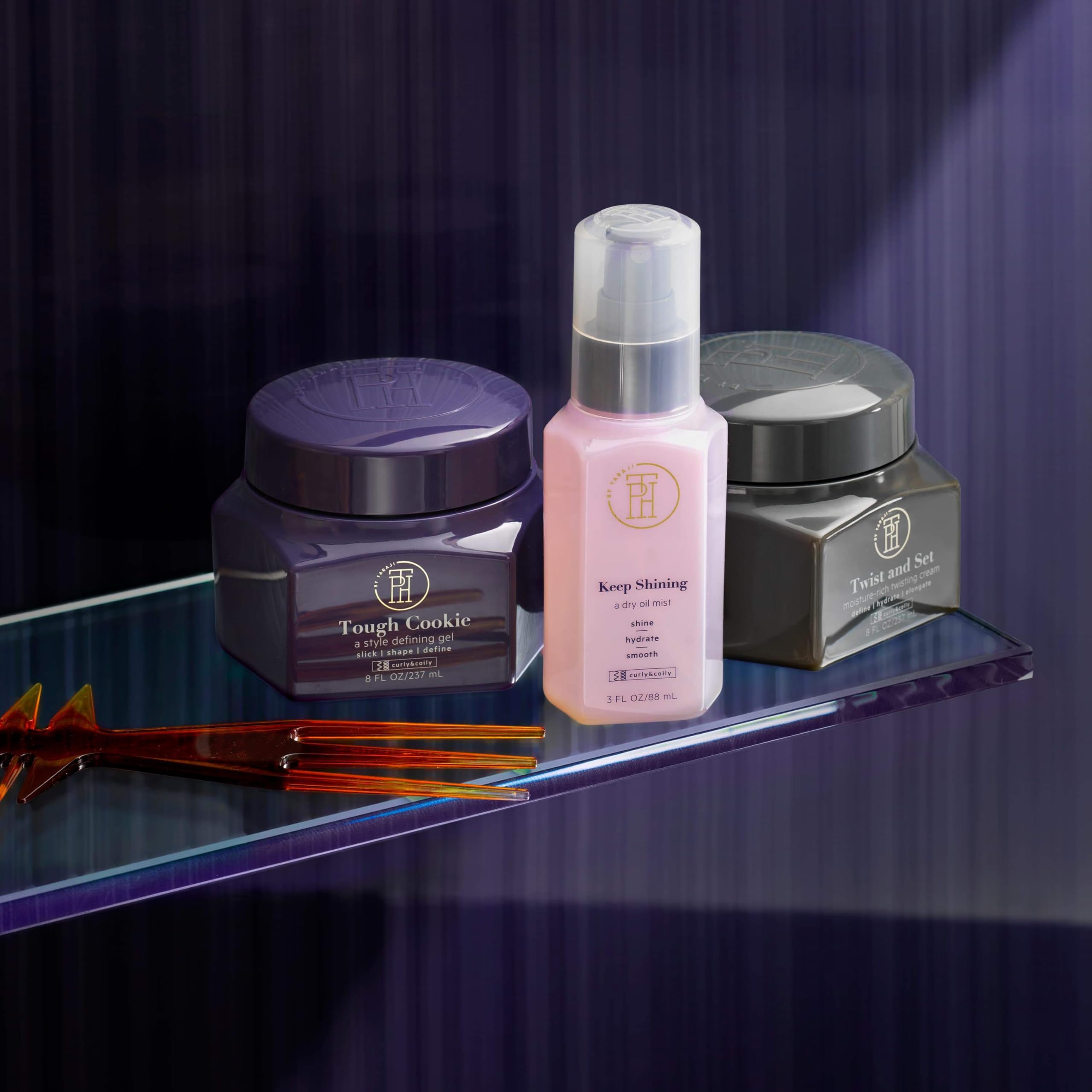 TPH BY TARAJI Twist and Set Twisting Creme & Defining Curl Cream for Curly & Coily Hair with Shea Butter, Mango Seed Butter, & Pequi Oil | Sulfate Free & Color Safe | For Women & Men, 8.45 fl. oz