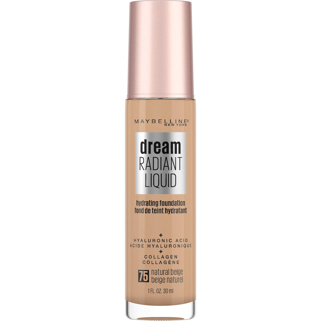 Maybelline dream Radiant Liquid Medium Coverage Hydrating Makeup, Lightweight Liquid Foundation, Alabaster, 1 Fl. Oz
