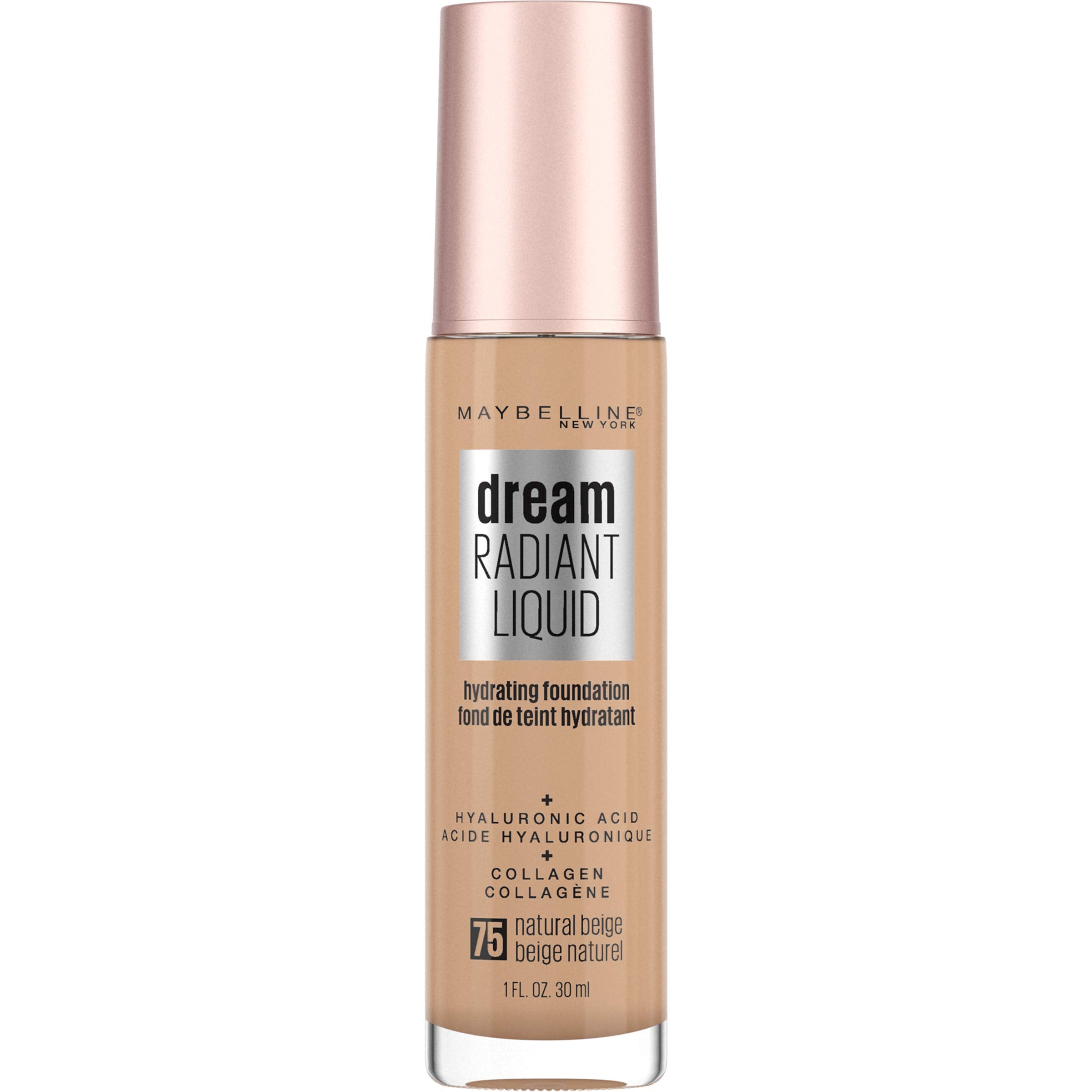 Maybelline dream Radiant Liquid Medium Coverage Hydrating Makeup, Lightweight Liquid Foundation, Alabaster, 1 Fl. Oz