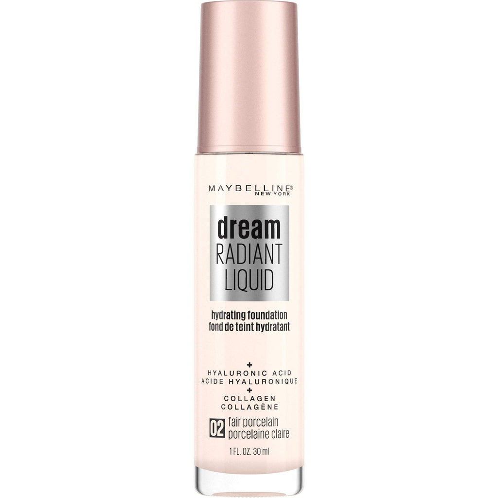 Maybelline dream Radiant Liquid Medium Coverage Hydrating Makeup, Lightweight Liquid Foundation, Alabaster, 1 Fl. Oz