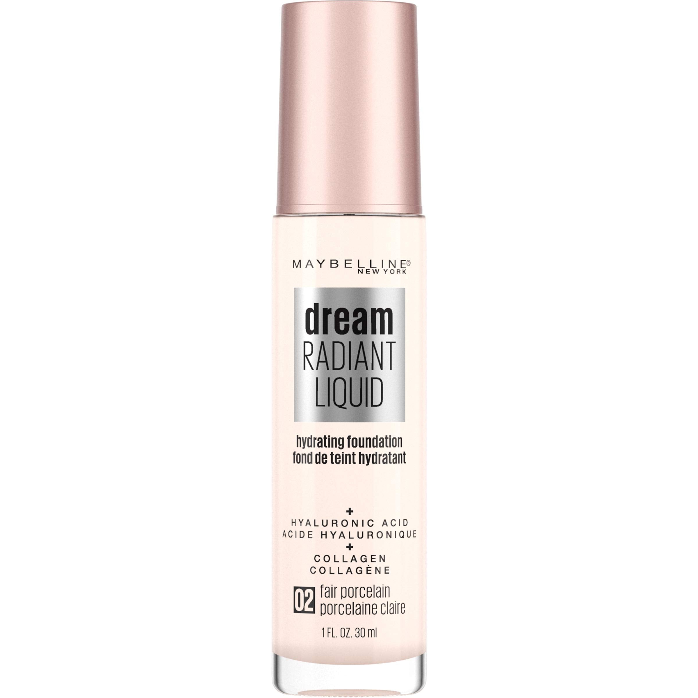 Maybelline dream Radiant Liquid Medium Coverage Hydrating Makeup, Lightweight Liquid Foundation, Alabaster, 1 Fl. Oz