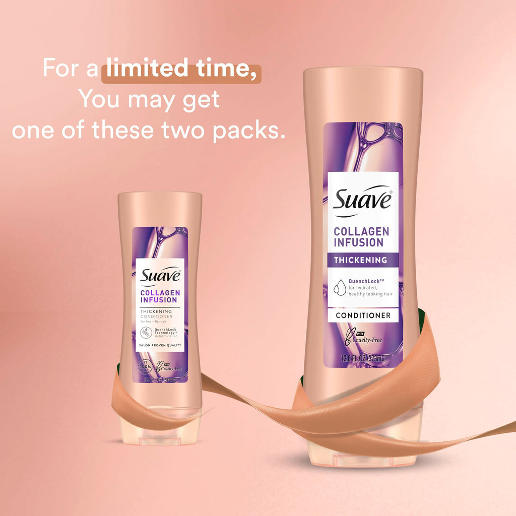 Suave Professionals Thickening Conditioner Collagen Infusion For Fine to Flat Hair Conditioner for Volume