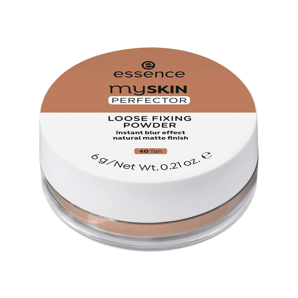 essence | My Skin Perfector Loose Fixing Powder | Instant Blur Effect & Natural Matte Finish | Vegan, Paraben Free, Gluten Free, Oil Free | Cruelty Free (40 | Tan)