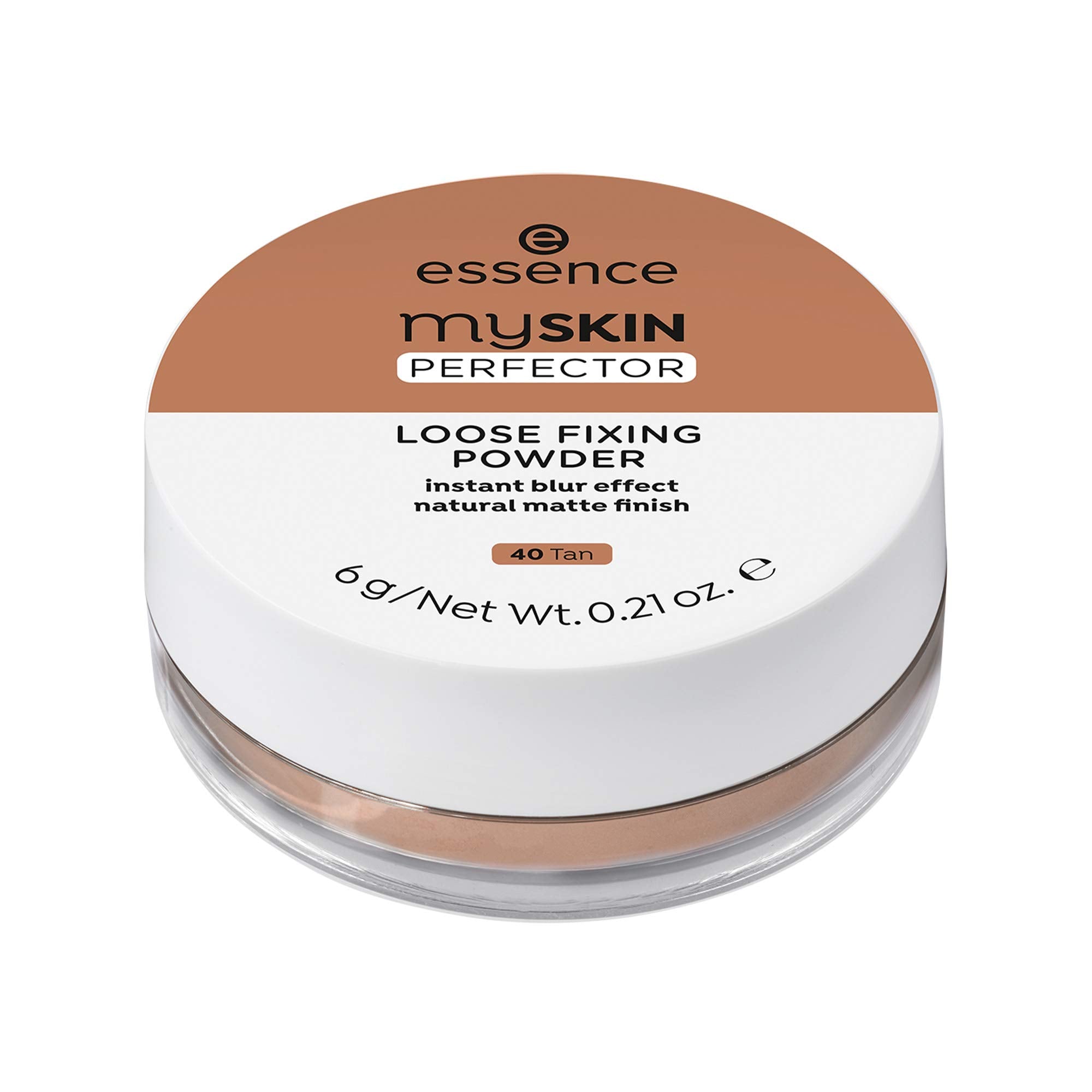 essence | My Skin Perfector Loose Fixing Powder | Instant Blur Effect & Natural Matte Finish | Vegan, Paraben Free, Gluten Free, Oil Free | Cruelty Free (40 | Tan)