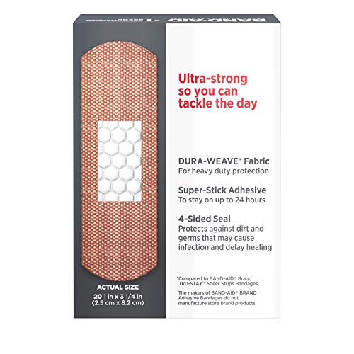 Band-Aid Brand Tough Strips Adhesive Bandage for Minor Cuts & Scrapes, All One Size, 20 ct