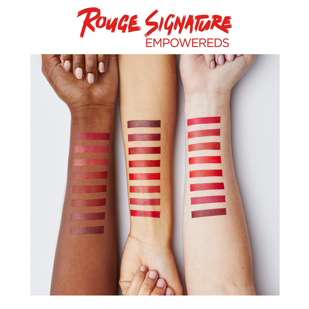 L'Oréal Paris Makeup Rouge Signature, Lasting Matte Lip Stain, Ultra Lightweight, Ultra Comfortable, High Pigment Color, Precise Applicator Shapes & Lines Lips