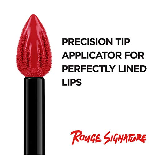 L'Oréal Paris Makeup Rouge Signature, Lasting Matte Lip Stain, Ultra Lightweight, Ultra Comfortable, High Pigment Color, Precise Applicator Shapes & Lines Lips