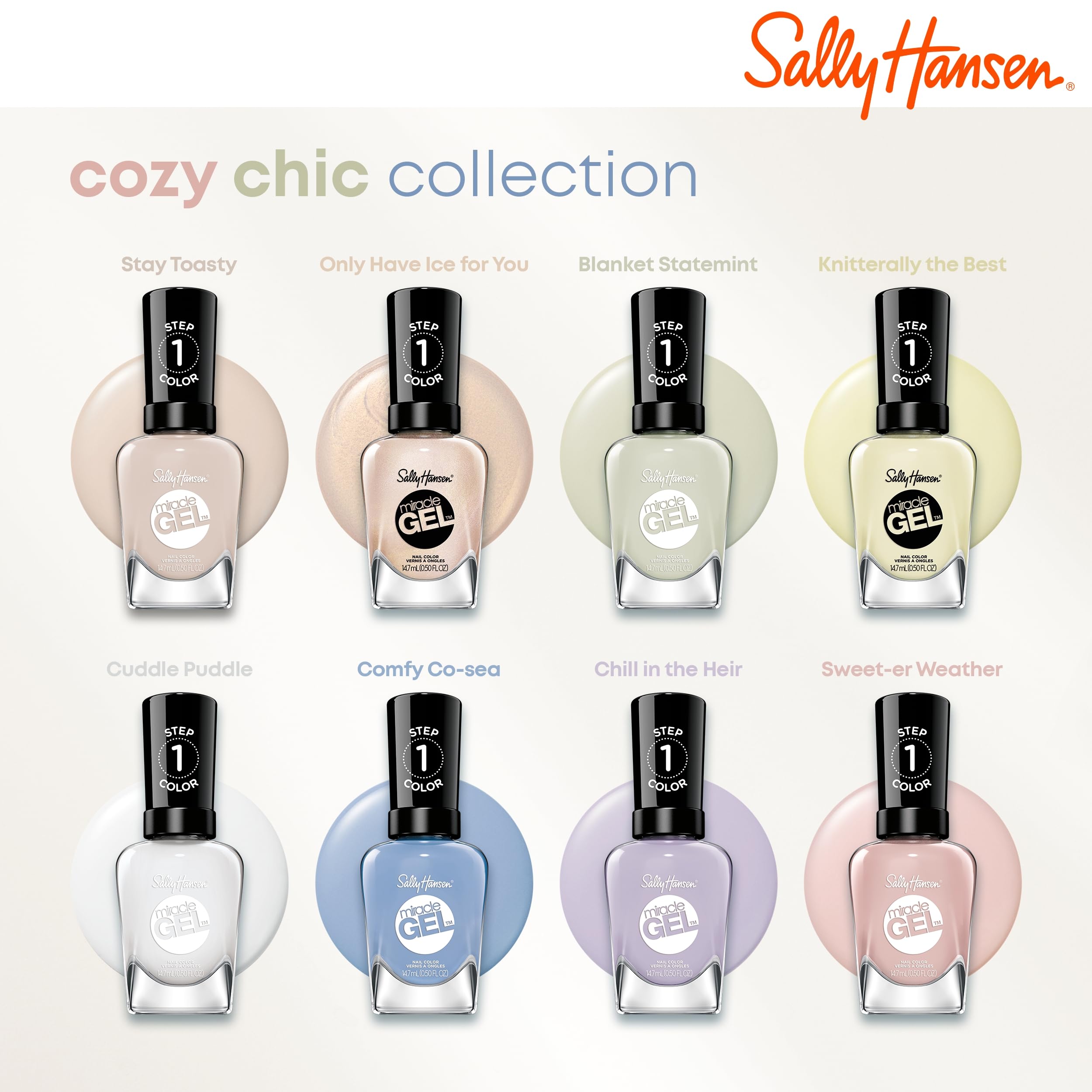 Sally Hansen Miracle Gel™, Cozy Chic Sweet-er Weather, Long Lasting, Gel-Like Formula, No UV Lamp Needed