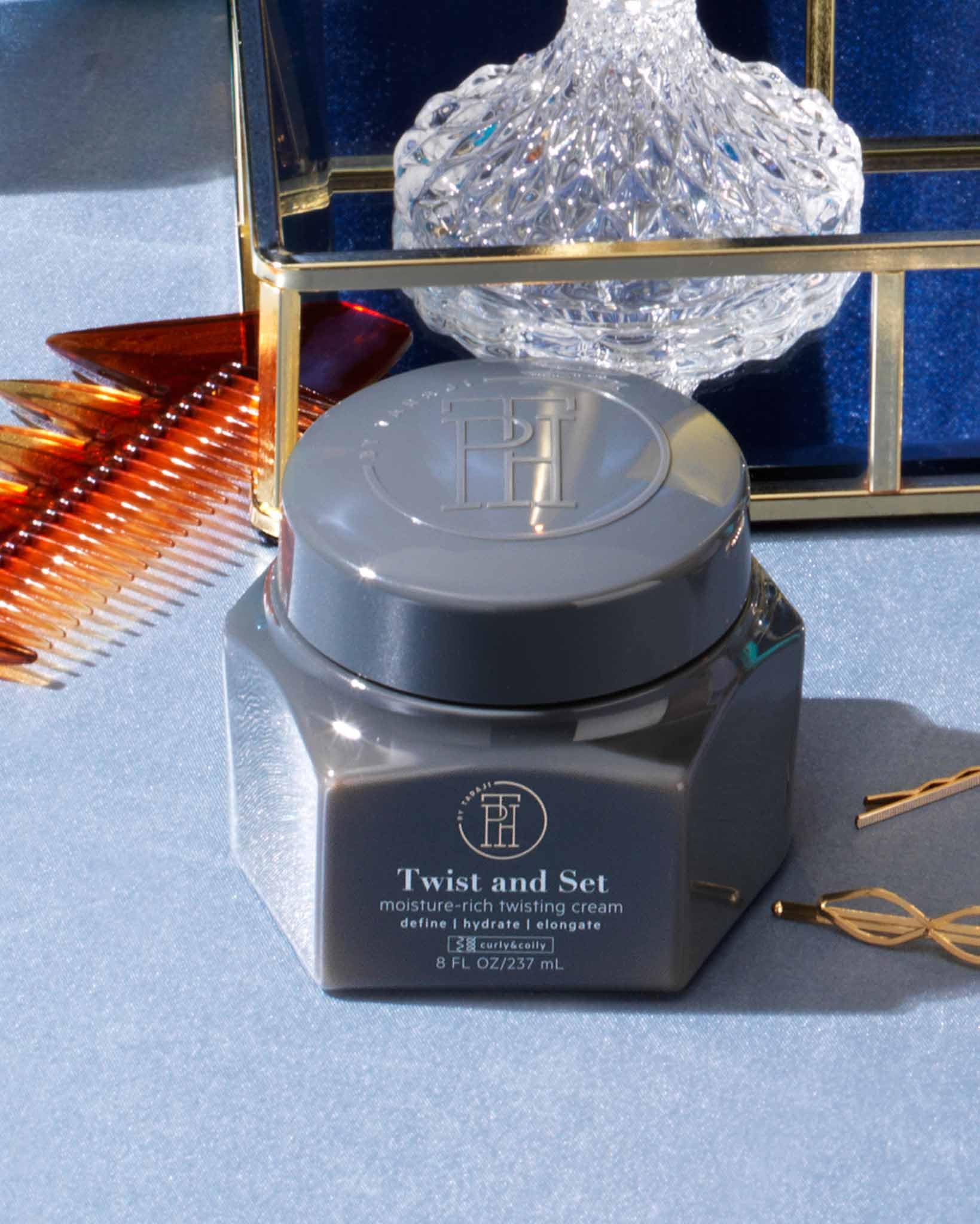 TPH BY TARAJI Twist and Set Twisting Creme & Defining Curl Cream for Curly & Coily Hair with Shea Butter, Mango Seed Butter, & Pequi Oil | Sulfate Free & Color Safe | For Women & Men, 8.45 fl. oz