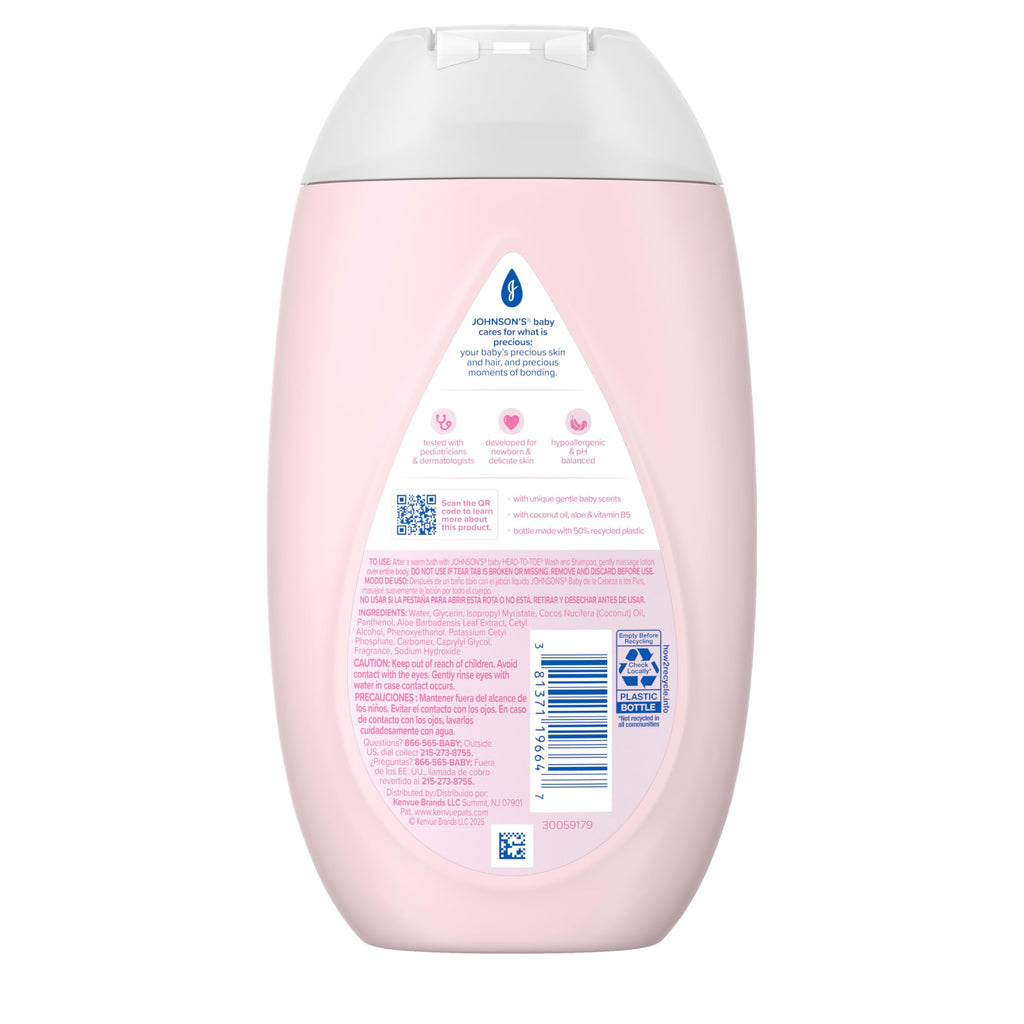 Johnson's Baby Moisturizing Mild Pink Baby Lotion with Coconut Oil for Delicate Baby Skin, Paraben-, Phthalate- & Dye-Free, Hypoallergenic & Dermatologist-Tested, Baby Skin Care, 13.6 Fl. Oz
